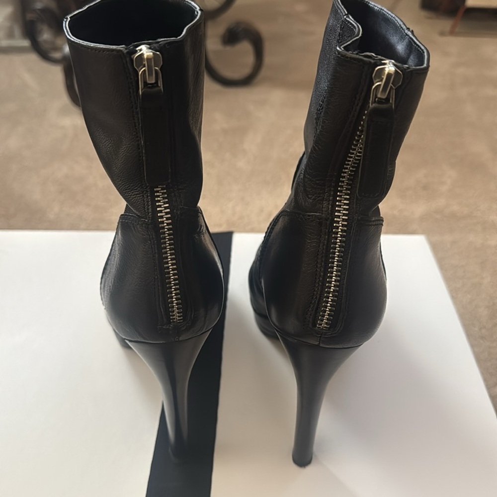 Nine West Black Leather High-Heel Ankle Boots - Picture 3 of 6